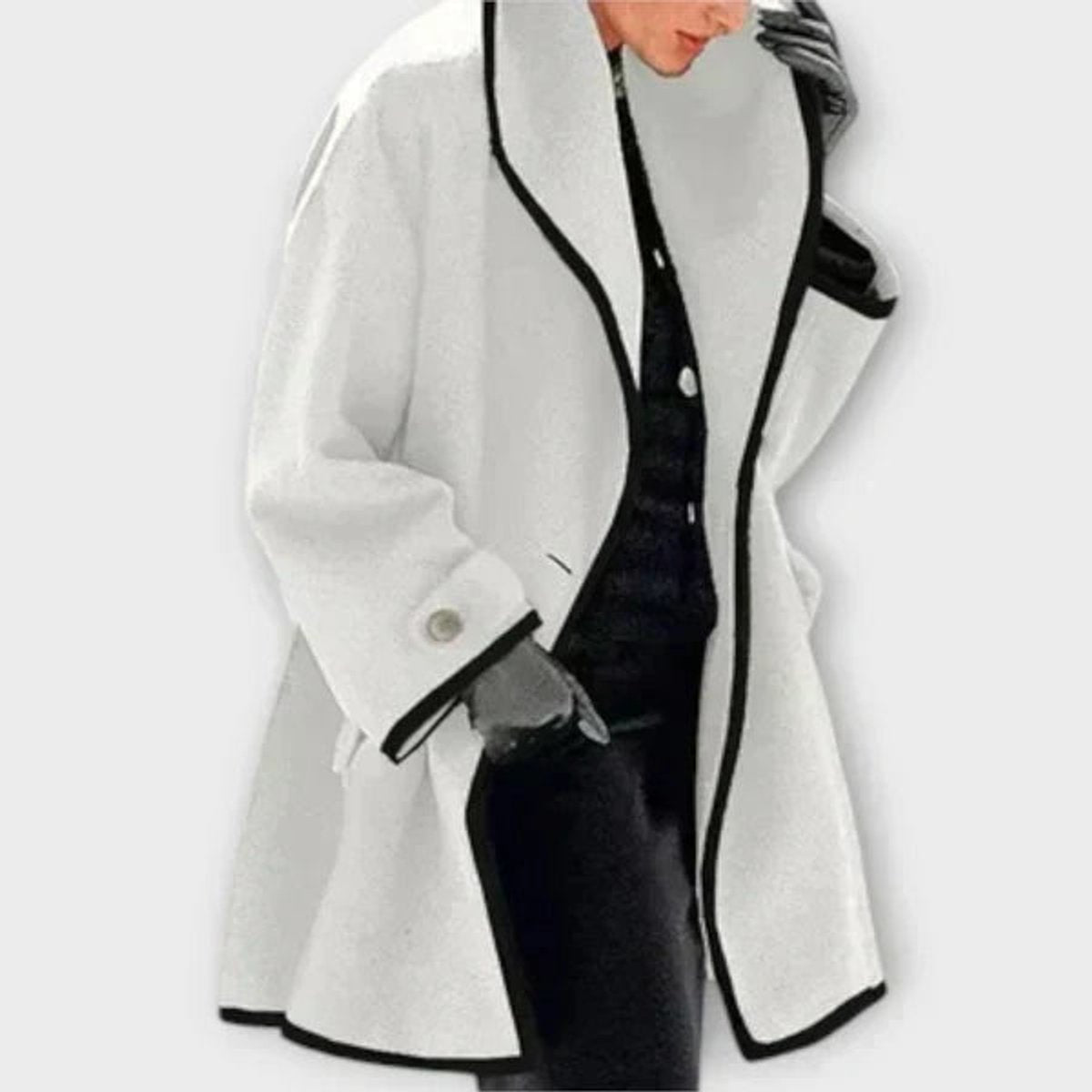 Marchetta | Women's Shawl Collar Swing Coat with Contrast Piping