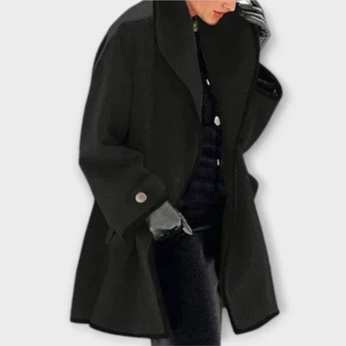 Marchetta | Women's Shawl Collar Swing Coat with Contrast Piping