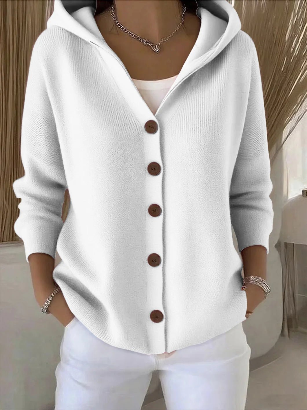 Bryony | Women's Hooded Button-Up Cardigan with Relaxed Fit