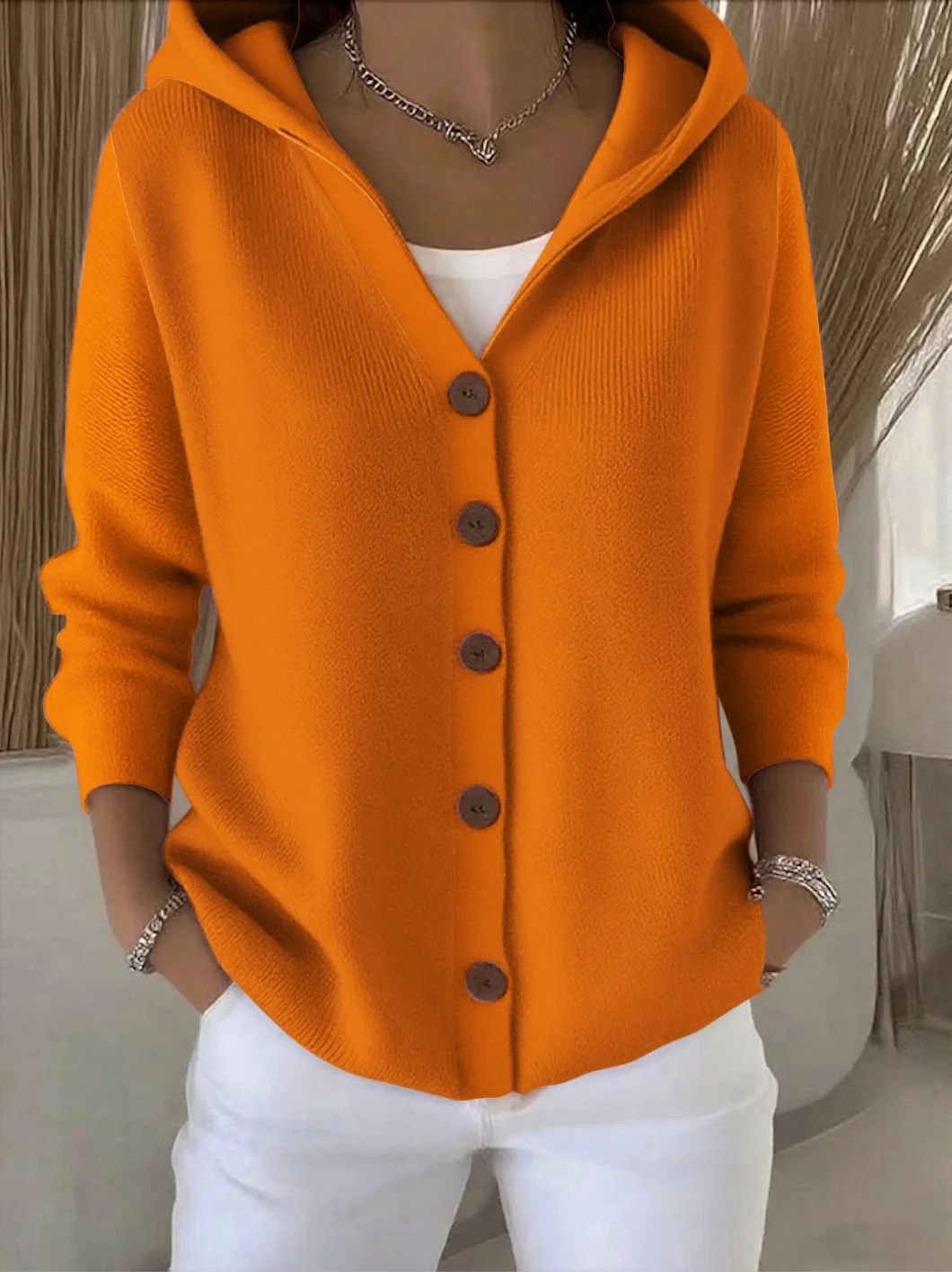 Bryony | Women's Hooded Button-Up Cardigan with Relaxed Fit