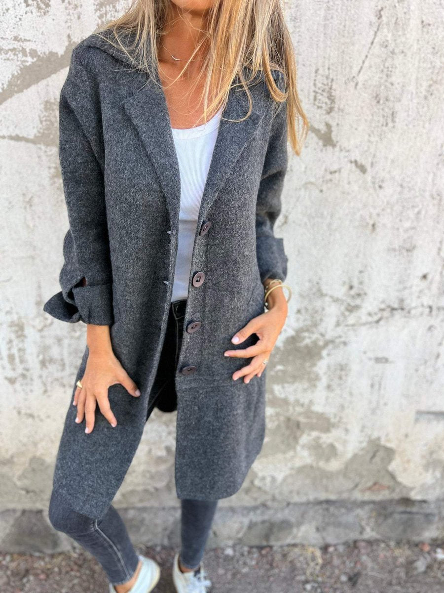 Marisol | Women's Textured Longline Button-Front Coat