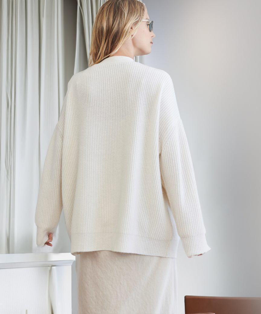 Seraphine | Women's Oversized Ribbed Button-Up Cardigan