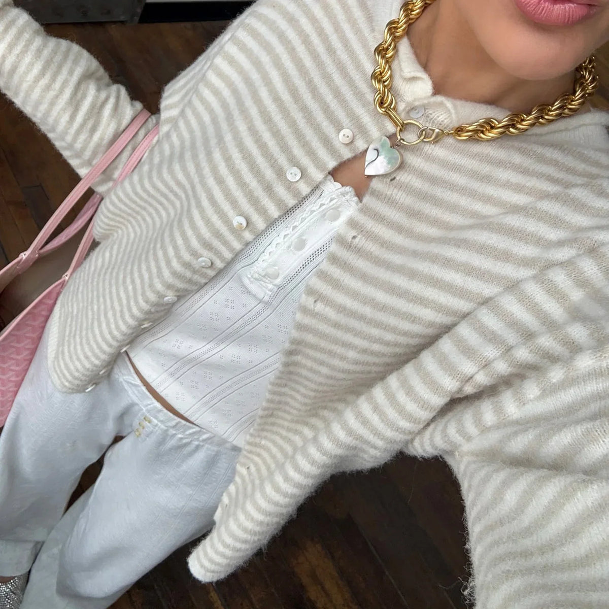 Coralie | Women's Striped Button-Up Cardigan