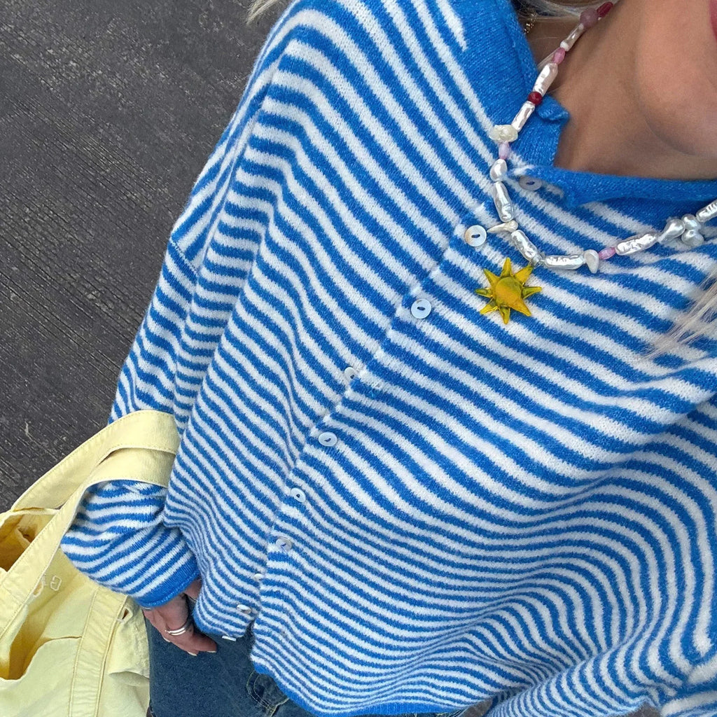 Coralie | Women's Striped Button-Up Cardigan