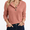 Isla | Women’s Henley Ribbed Knit Sweater