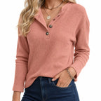 Isla | Women’s Henley Ribbed Knit Sweater