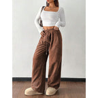 Marisette | Women's Wide-Leg Corduroy Trousers with Drawstring