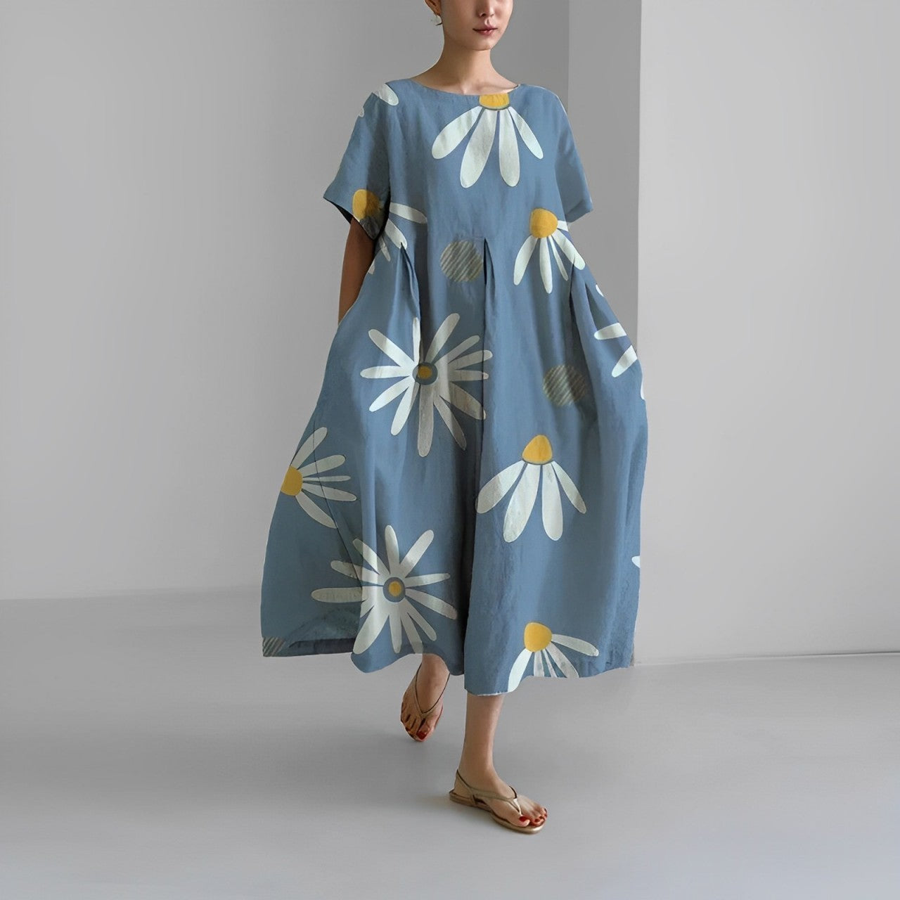 Vibrant Loose Fit Floral Summer Dress