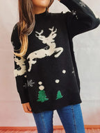 Maeve | Women’s Christmas Reindeer Mock Neck Sweater