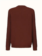 Ysabeau | Women's Chunky Cable Knit Crew Neck Cardigan with Pockets