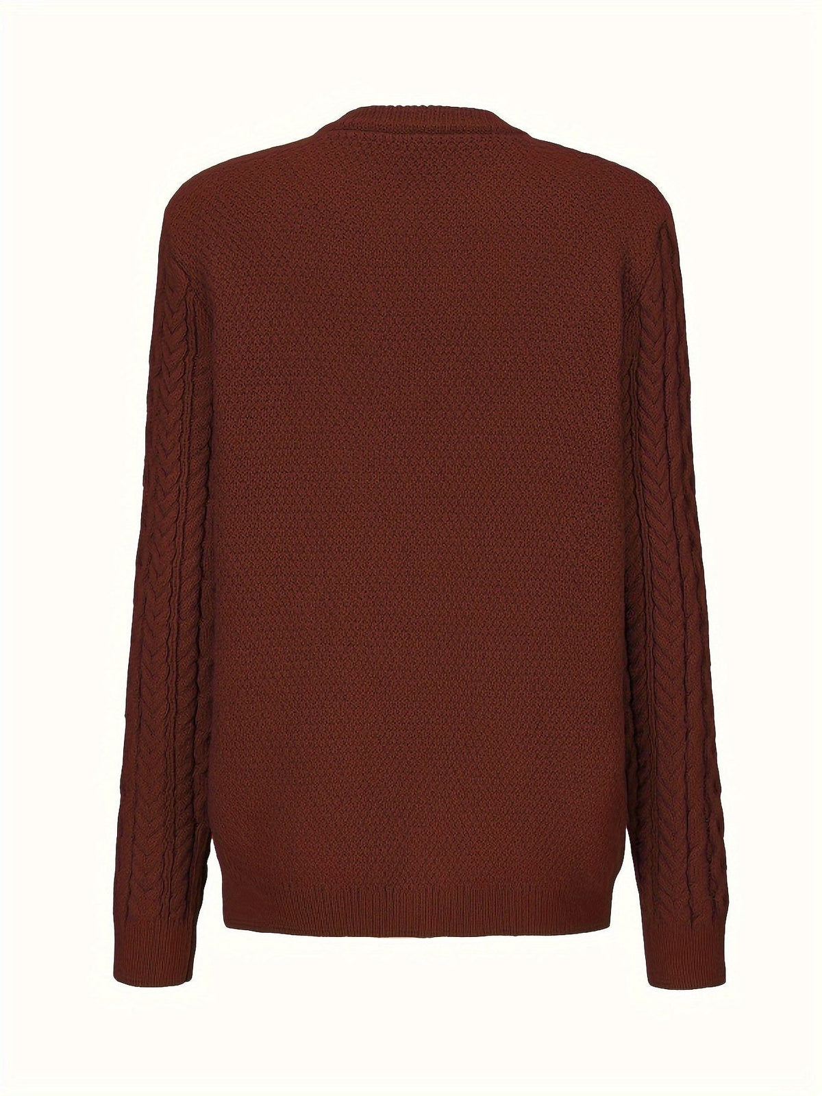 Ysabeau | Women's Chunky Cable Knit Crew Neck Cardigan with Pockets