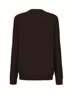 Ysabeau | Women's Chunky Cable Knit Crew Neck Cardigan with Pockets